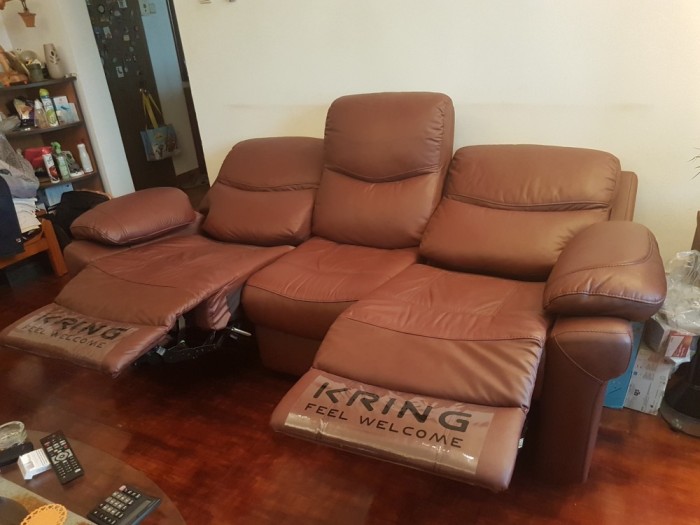 Canapea Kring Royal 2 Reclinere Piele Naturala Maro Roscat