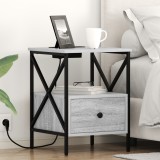 vidaXL Dulap de noapte sonoma gri 41.5 x 40.5 x 55 cm Lemn compozit