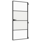 Cumpara ieftin Usa de interior negru 93x201,5 cm sticla securiz./aluminiu slim