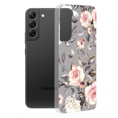 Husa pentru Samsung Galaxy S22 Plus 5G, Techsuit Marble Series, Bloom of Ruth Gray foto