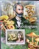 Ciuperci - Republica Centrafricană 2011 - Coliță Poștală Les Mycologues (Elsie Maud Wakefield &amp; Anton de Bary) CP1_II