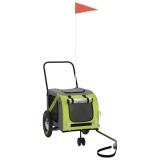 Cumpara ieftin Remorca bicicleta animale companie, verde/negru, oxford/fier