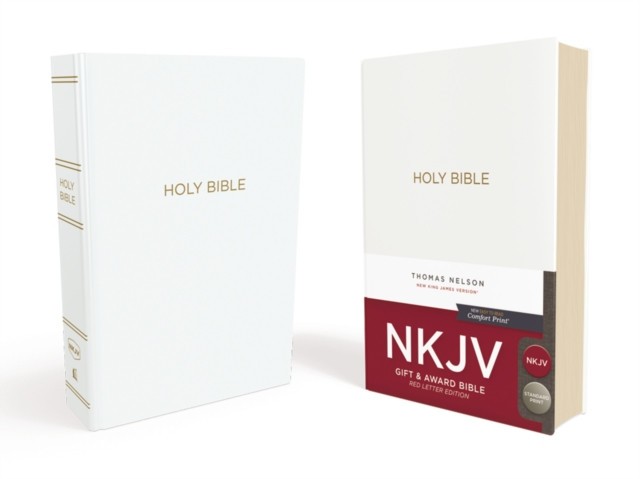 NKJV, Gift and Award Bible, Leather-Look, White, Red Letter Edition