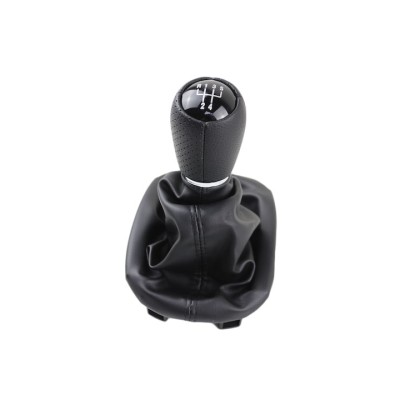 Nuca schimbator viteze cu manson, Emzone, Plastic/Piele ecologica, Compatibil cu Seat, Negru foto
