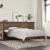 Cadru Pat Gossi, Stejar Fumuriu, 90x190 cm, Lemn si Metal, Suport Saltea, Tablie
