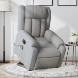 vidaXL Fotoliu electric masaj rabatabil cu ridicare, gri &icirc;nchis textil