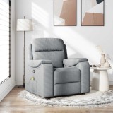 VidaXL Fotoliu de masaj rabatabil, gri deschis, textil