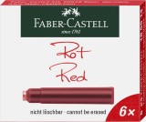 Cartuse cerneala mici rosii 6 buc/cutie Faber-Castell