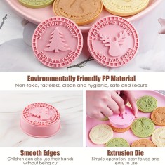Set de 9 taietoare pentru prajituri de Craciun, 3D embosare, forme pentru biscui?i presabili DIY, accesorii de bucatarie pentru copt ?i patiserie. foto