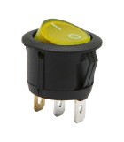 Interupator basculant 1 circuit 6A 250V ON-OFF 3 pini galben cu retinere, Oem