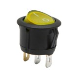 Interupator basculant 1 circuit 6A 250V ON-OFF 3 pini galben cu retinere