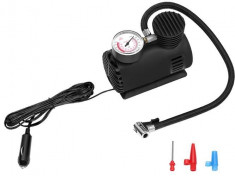 Mini Compresor Auto 12V cu 3 Adaptoare pentru Umflat, Presiune 300psi /20, 7 Bari, Lungime Cablu 25cm foto