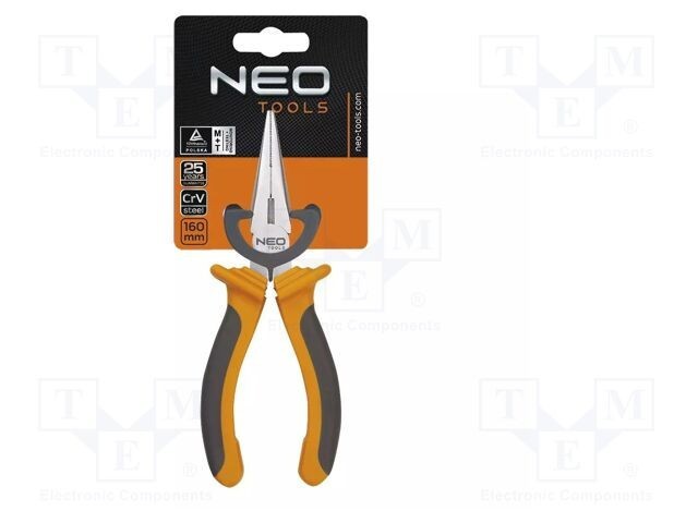 Cleşti drepţi semirotunzi universali alungiţi 160mm NEO TOOLS