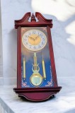 Ceas de perete rustic cu pendul 66 cm