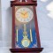Ceas de perete rustic cu pendul 66 cm