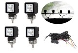 4 x LED Lumini de lucru DRL Hallo Lampe 12V 24V pentru Camion tractor Suv 4x4 Flood Beam Alb