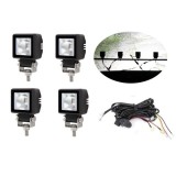 4 x LED Lumini de lucru DRL Hallo Lampe 12V 24V pentru Camion tractor Suv 4x4 Flood Beam Alb
