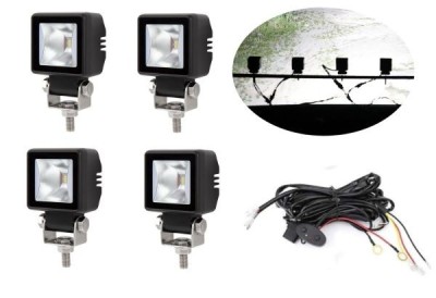 4 x LED Lumini de lucru DRL Hallo Lampe 12V 24V pentru Camion tractor Suv 4x4 Flood Beam Alb foto