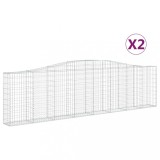 Cumpara ieftin Cosuri gabion arcuite 2 buc, 400x30x100/120 cm fier galvanizat