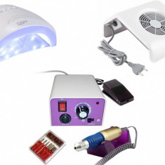 KIT aparate manichiura, Lampa Uv LED, Freza unghii , Aspirator praf