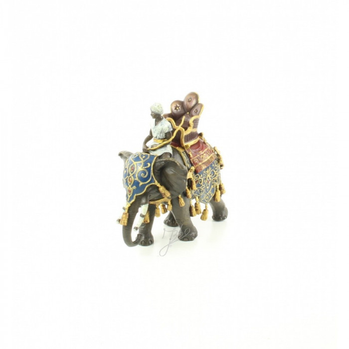 Arab calare pe elefant-statueta din bronz pictat ND-8