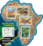 Cumpara ieftin SIERRA LEONE 2016 - Fauna, parc Tanzania/ set complet - colita+bloc MNH, Nestampilat