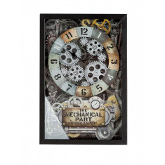 Ceas de perete steampunk din metal si sticla Industrial Design Expert 40 cm