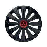 Set 4 capace roti Negre Cu Inel Rosu Trend R16 Compatibil Cu Mitsubishi