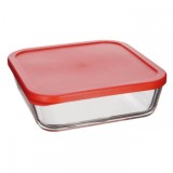 Vas Caserola sticla borosilicata cu capac plastic 0.6l Grunberg VY600SQ