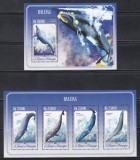 Sao Tome si Principe 2014 - Viața marină - Balene, Colita + Bloc, MNH