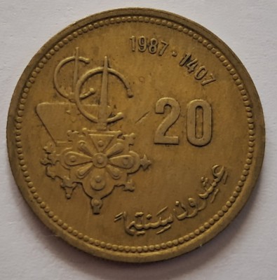Maroc, 20 Santimat 1987 foto