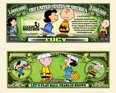 SUA = FANT NOTE (TJ6) = DES ANIMATE : LUCY VAN PELT IN SERIA CHARLIE BROWN - UNC foto