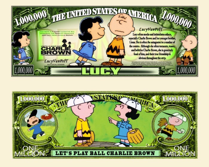 SUA = FANT NOTE (TJ6) = DES ANIMATE : LUCY VAN PELT IN SERIA CHARLIE BROWN - UNC