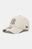 New Era șapcă de baseball din bumbac culoarea bej, neted, 60595199