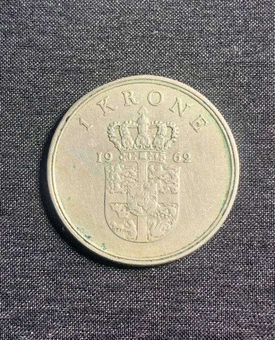 Moneda 1 coroana 1962 Danemarca