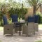 vidaXL Set de masă pentru grădină cu pernă 5 pcs Negru Rattan poli 3379661