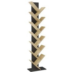 BIBLIOTECA negru stejar sonoma 222 cm