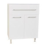 Dulap depozitare cu usi si sertar, alb