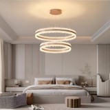 Lustra LED suspendata cu Telecomanda FOSCO Duo 126W, lumina Rece/Calda/Neutra, Dimabila,Inaltime Reglabila, Auriu ModernLight Concept