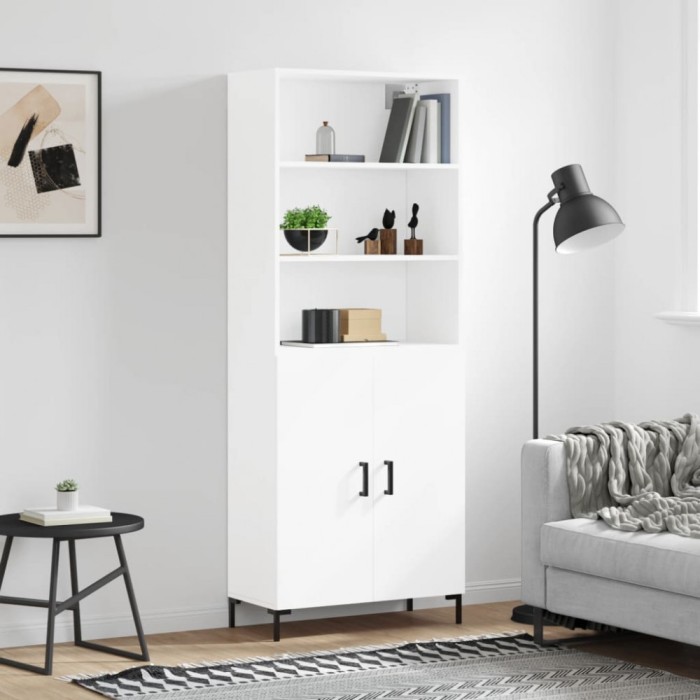 vidaXL Dulap &icirc;nalt, alb, 69,5x34x180 cm, lemn compozit