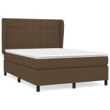 Cumpara ieftin Pat box spring cu saltea, maro inchis, 140x200 cm, textil