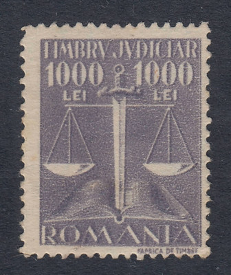 ROMANIA 1947 TIMBRU JUDICIAR 1000 LEI MNH foto