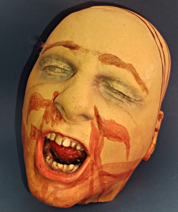 Cap marime naturala detalii realistice Don Post Studios 2008 Halloween Horror Mask burete acoperit cu cauciuc stare buna, burete vizibil doar la gat