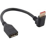 Cablu prelungitor Displayport 8K30Hz/4K120Hz T-M unghi jos/drept 0.15m Negru, InLine 17159U