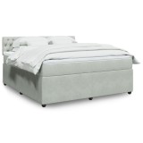 VidaXL Pat box spring cu saltea, gri deschis, 180x200 cm, catifea 3287812