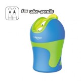 Ascutitoare dubla Keyroad KR971525, 2 orificii, plastic, cu rezervor, pentru creioane colorate, diverse culori intense