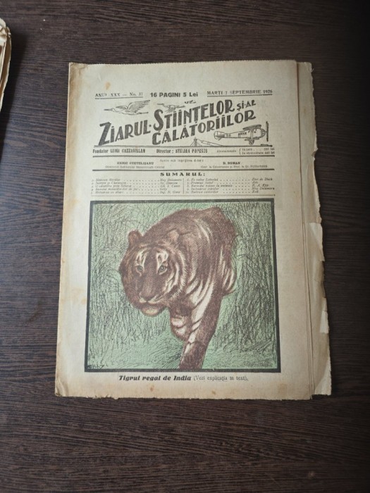 Ziarul Ştiinţelor şi Calatoriilor - nr. 37/1926