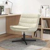 vidaXL Scaun Pivotant Crem Piele Artificială Mediu Pivotant