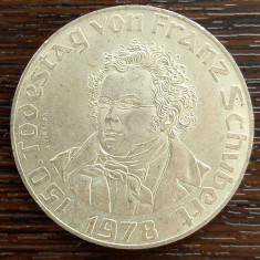 (A7) MONEDA DIN ARGINT AUSTRIA - 50 SCHILLING 1978, FRANZ SCHUBERT, KM#2937