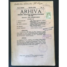 Arhiva - Organul Societatii Istorico-Filologice Anul XXXVI Aprilie 1929 No. 2